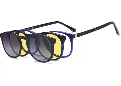 Lunette de vue Polar Double Clip  Mixte - Ultem + Clip magnétique solaire polarisée + Clip de conduite de nuit - OCP581_C3 - OSM