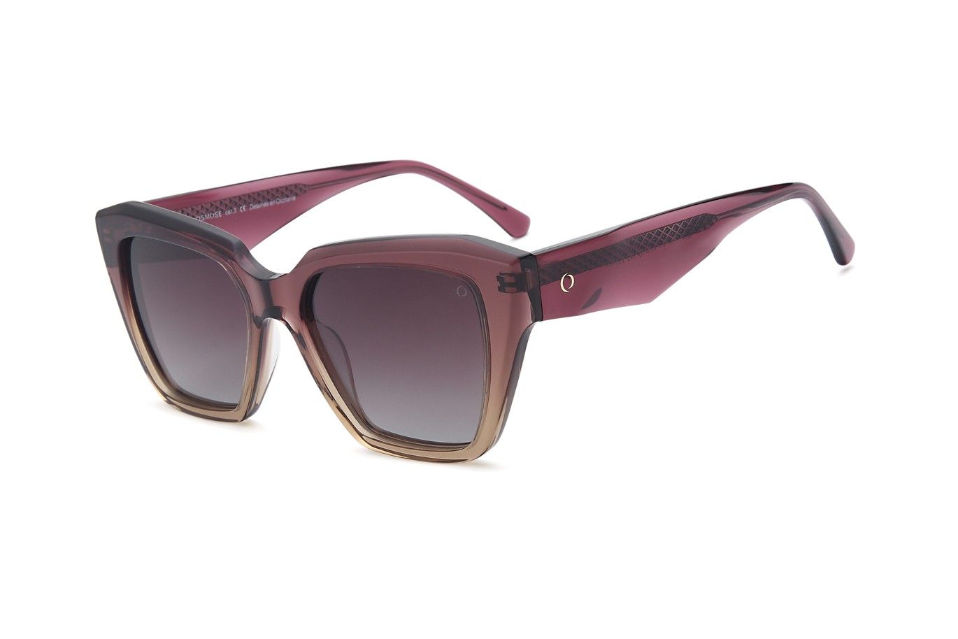 Lunettes De Soleil TAG En Acétate – Modèle Rond Teinté Marron Clair, Neuves Avec étiquettes