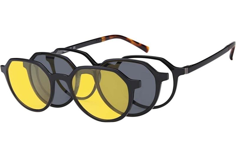 Lunette de vue Polar Double Clip  Mixte - Ultem + Clip magnétique solaire polarisée + Clip de conduite de nuit - OCP514_C1 - OSM