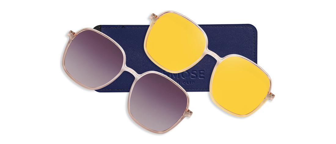 Lunette de vue OSMOSE Polar Double Clip métal   Femme - Métal + Clip magnétique solaire polarisée + Clip de conduite de nuit - O