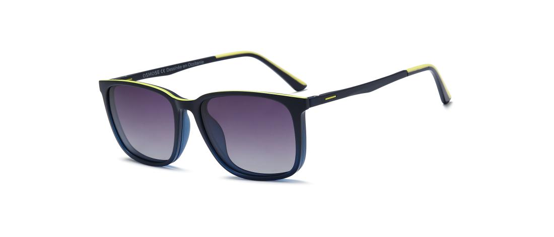 Lunette de vue Polar Double Clip  Homme - Ultem + Clip magnétique solaire polarisée + Clip de conduite de nuit - OCP641_C4 - OSM