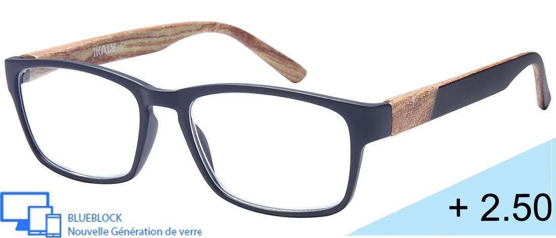  Men's Reading Glasses - AU_C2_250 - injected plastic (CP/TR90) - Anti-blue light -  blueblock pre-mounted reading Optics - IKAL