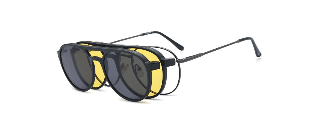  Men's Polar Clip Eyeglasses - Metal + Polarized Solar Magnetic Clip - OCP567_C3 - Osmose Eyewear - Octika
