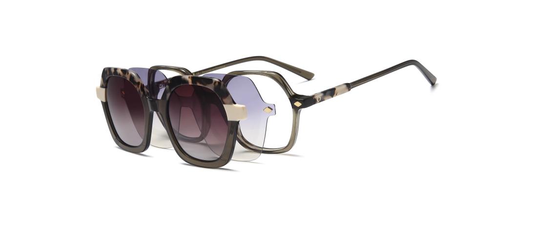Polar Clip eyewear  Women - Acetate + Polarized solar magnetic clip - OCP623_C3 - OSMOSE - Octika