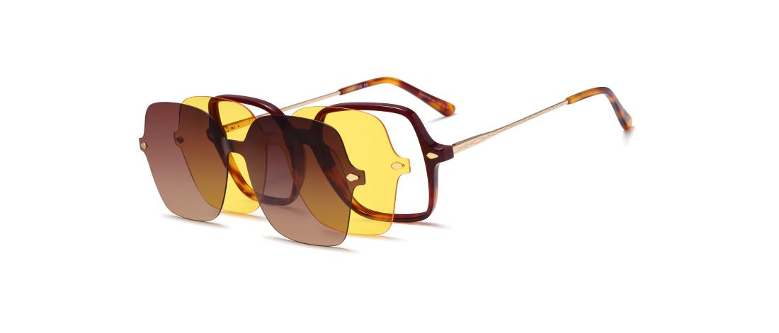 Polar Clip eyewear  Women - Acetate + Polarized solar magnetic clip - OCP563_C3 - OSMOSE - Octika