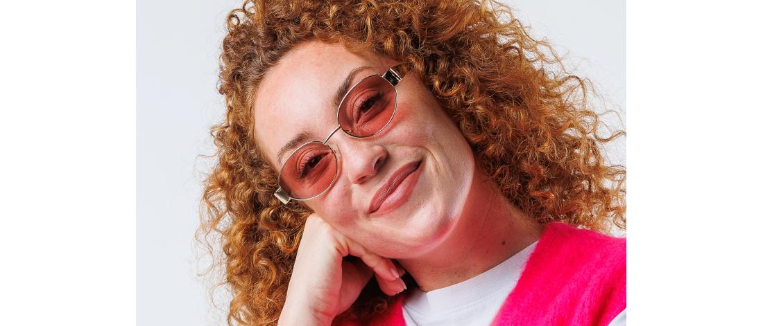 GAFAS DE SOL  Mujer - metal - S393_C3 - Tortilla dorada y rosa - IKALY