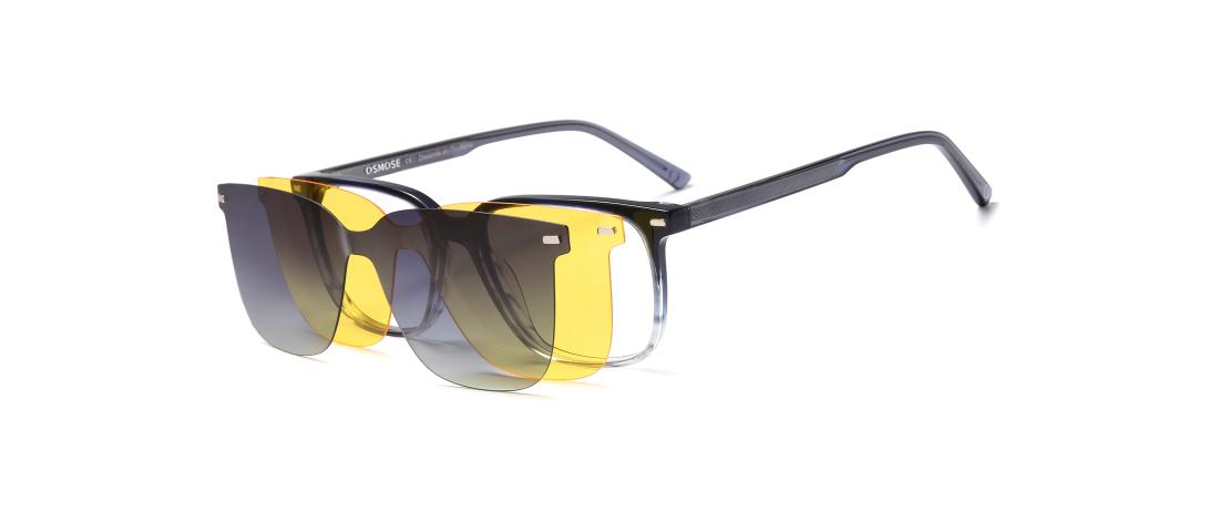 Occhiali da vista Polar Clip  Uomo - Acetato + Clip magnetica da sole polarizzata - OCP559_C3 - OSMOSE - Octika