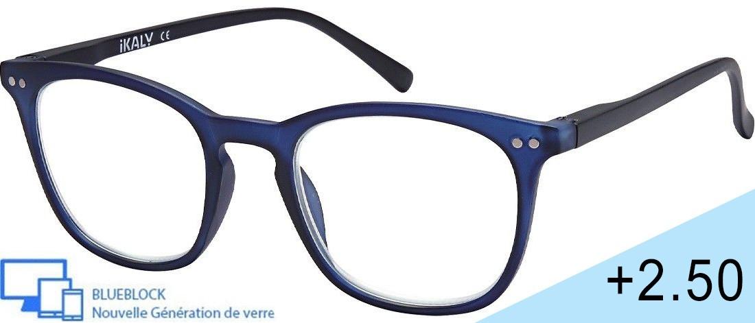 Óculos lupa de leitura Blueblock  Homem - BA_C5_250 - Plástico (CP/TR90) - Anti-luz azul - Ótica pré-montada Blueblock - IKALY -