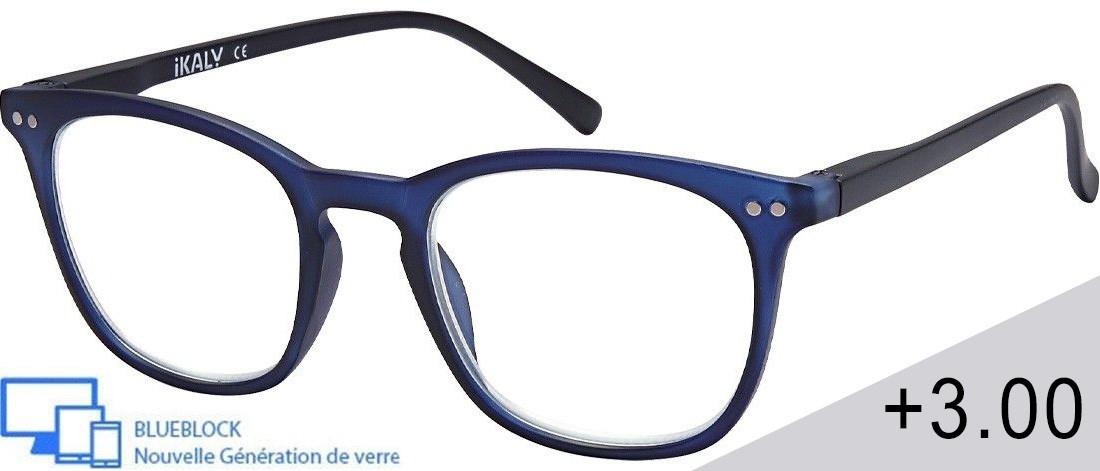 Óculos lupa de leitura Blueblock  Homem - BA_C5_300 - Plástico (CP/TR90) - Anti-luz azul - Ótica pré-montada Blueblock - IKALY -